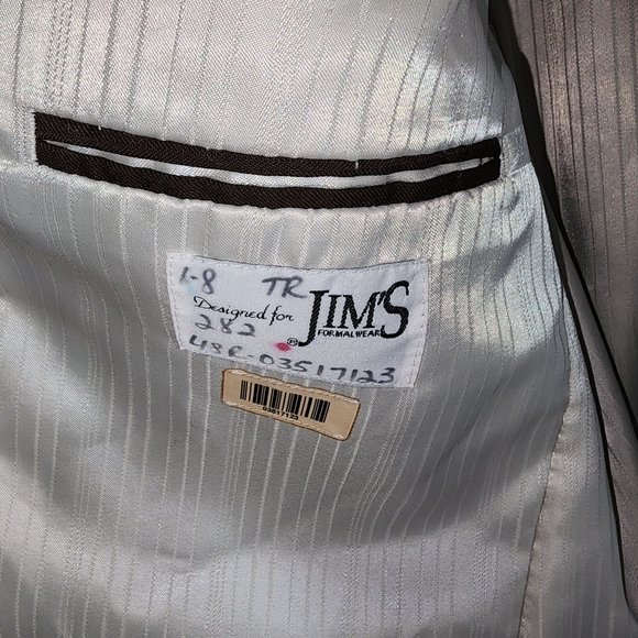 Men's Stephen Geoffrey 100% Worsted Wool Brown Striped Blazer Tux Jacket 48R - Picture 5 of 8